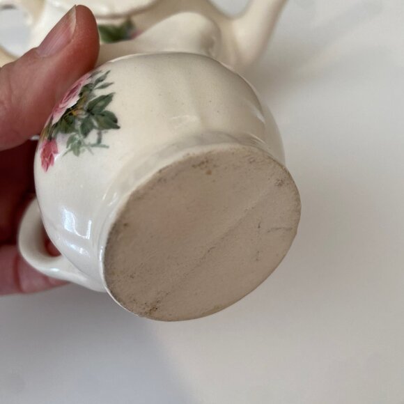 Antique Victorian Floral Tea Set – Teapot, Sugar Bowl & Creamer (3 Pc) - Picture 9 of 9